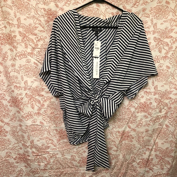 Prabal Gurung Tops - Prabal Gurung - silk - wrap & tie - blouse 14-16